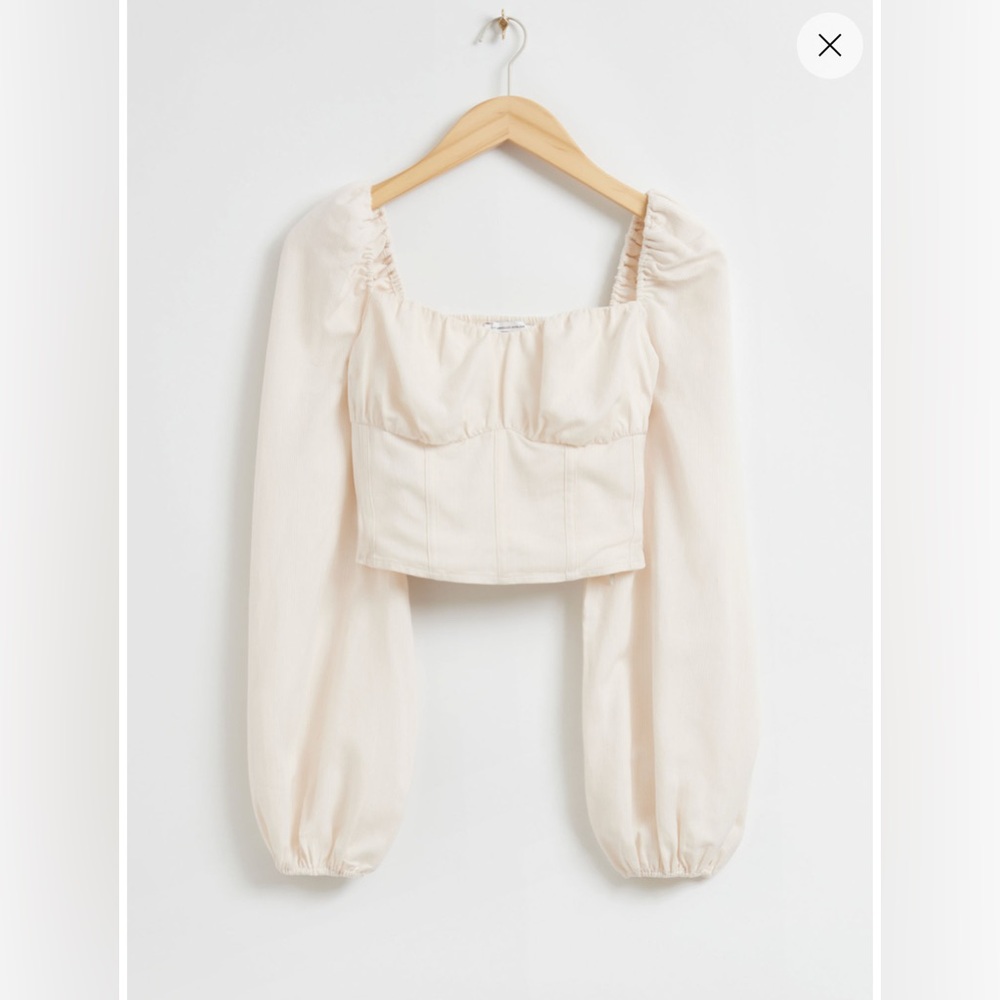 Fitted Smocked Back Corset Blouse